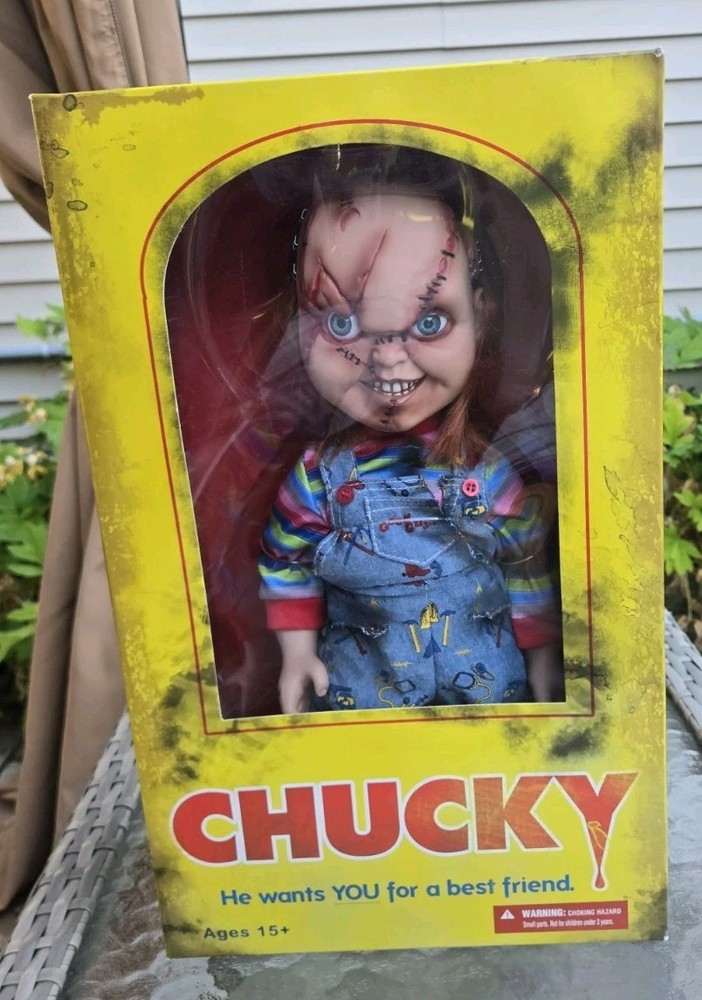 15″ Bride of CHUCKY Mezco Mega Scale Scarred Face Talking Doll NEW SEALED!