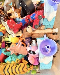Large Lot of Toys, Cartoon Characters, Fast Food, Movie Minis, Vtg. – 13.5 lbs