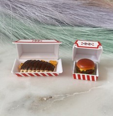 Mini Foodie Brands Zuru TGI Fridays Ribs Burger Lot Of 2 Fast Food