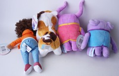 4X DREAMWORKS HOME PIG CAT TIP TUCCI OH SMEK 7″-10″ PLUSH TOY GYPSY 2015 NEW !