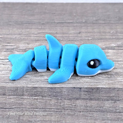 Dolphin Hatchling 3D Printed Articulated Flexi Fidget Toy- Stocking Stuffer Gift
