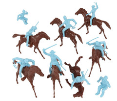 BMC Classic Marx Civil War Cavalry – 16pc Powder Blue Plastic Figure Playset