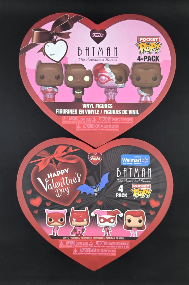 NICE!! Set of 2 Batman Funko Pop Pocket Pop 4-Pack Heart Boxes Valentine’s Day