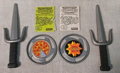 Vintage 1988 TMNT Dress Up Battle Fun Costume Set Mix Of Items & Accessories