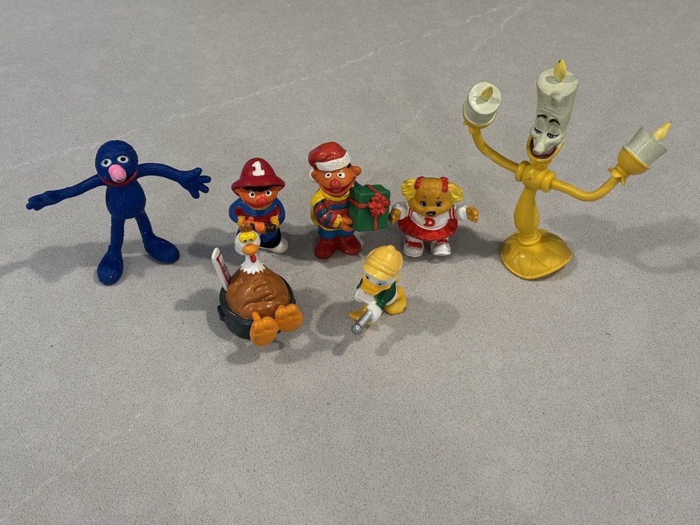 Vintage Mixed Character PVC Figure Lot Sesame Street Disney Duck & More 7 Pc