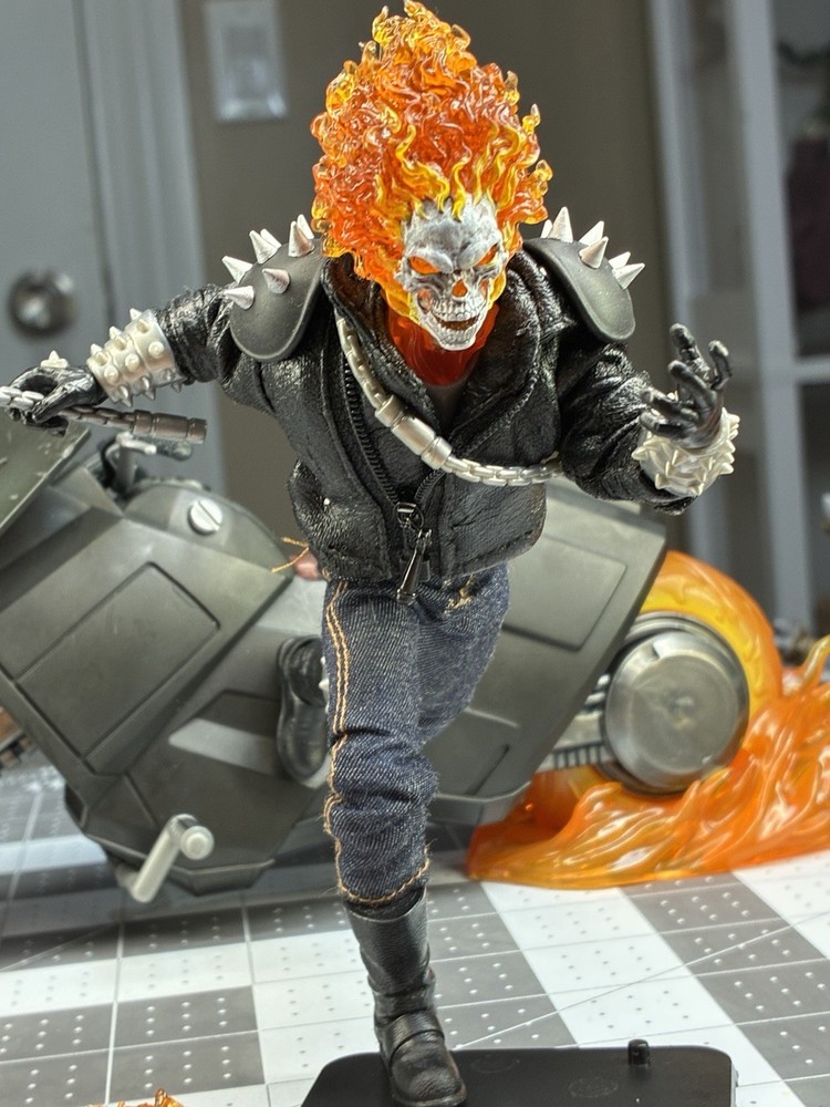 CUSTOM (PAINTED) ML Ghost Rider Headsculpt Yelling (READ DESCRIPTION)