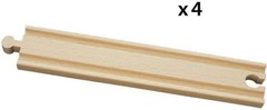 Universal Compatibility Wooden Train Set – 4 Long Tracks for Ages 3 and Up