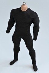 1/6 Black tight stretch bodysuit leotard for 12″ Muscular body Phicen M35 ❶USA❶