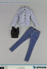 ZYTOYS ZY5012 1/6 Female Blue shirt & Jeans Pants Suit For 12″Figure Body