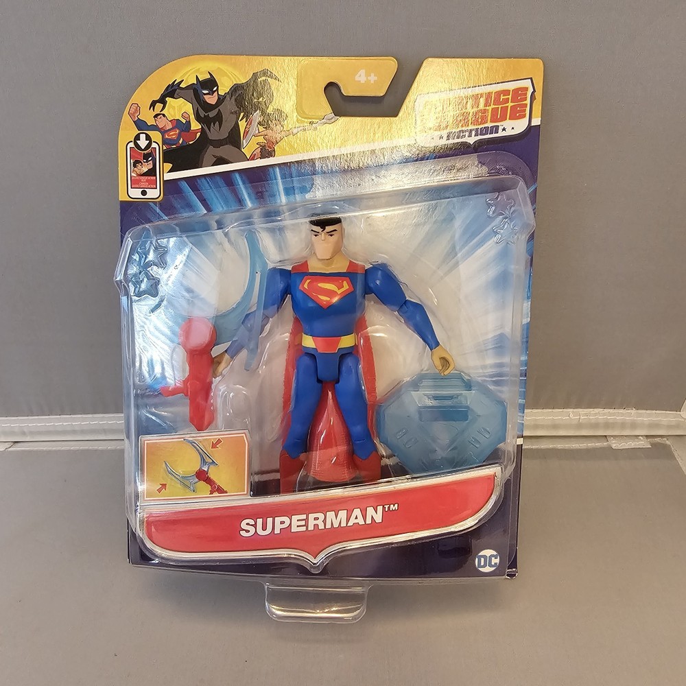 DC JUSTICE LEAGUE ACTION SUPERMAN POWER CONNECTS ACTION FIGURE 4.5-INCH NEW