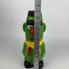 Vintage Sesame Street Bert Bank 1971 Vinyl Plastic Coin Bank Green