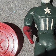 Vintage Lakeside Captain America Super Flex Action Figure and Shield 1966 Marvel