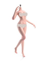 Makeup 1/6 Flexible Pale Skin Large Breast Female Figure Body Female Model Toy