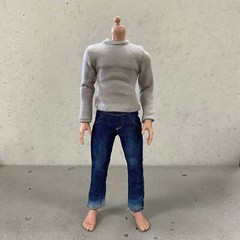 MO-LT-GR: 1/12 Grey long sleeve shirt for 6″ Slim action figure body