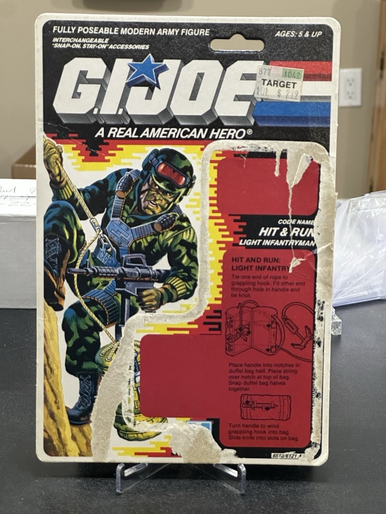 Vintage 1988 G.I. Joe Hit & Run Full UNCUT File Card Back GI ARAH 34 Back