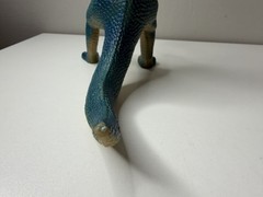 JARU Pachycephalosaurus Dinosaur Figure Blue Green Rubber Vinyl 8” #1083 Toy