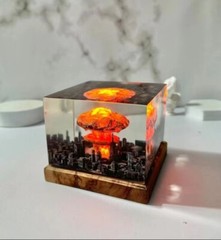 Mushroom Cloud Resin Lamp Atomic Bomb Nuclear Explosion Decorative Gift