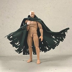 SU-C-EZ-DGN: 1/12 wired battle damaged Dark Green cape for 6″ action figure