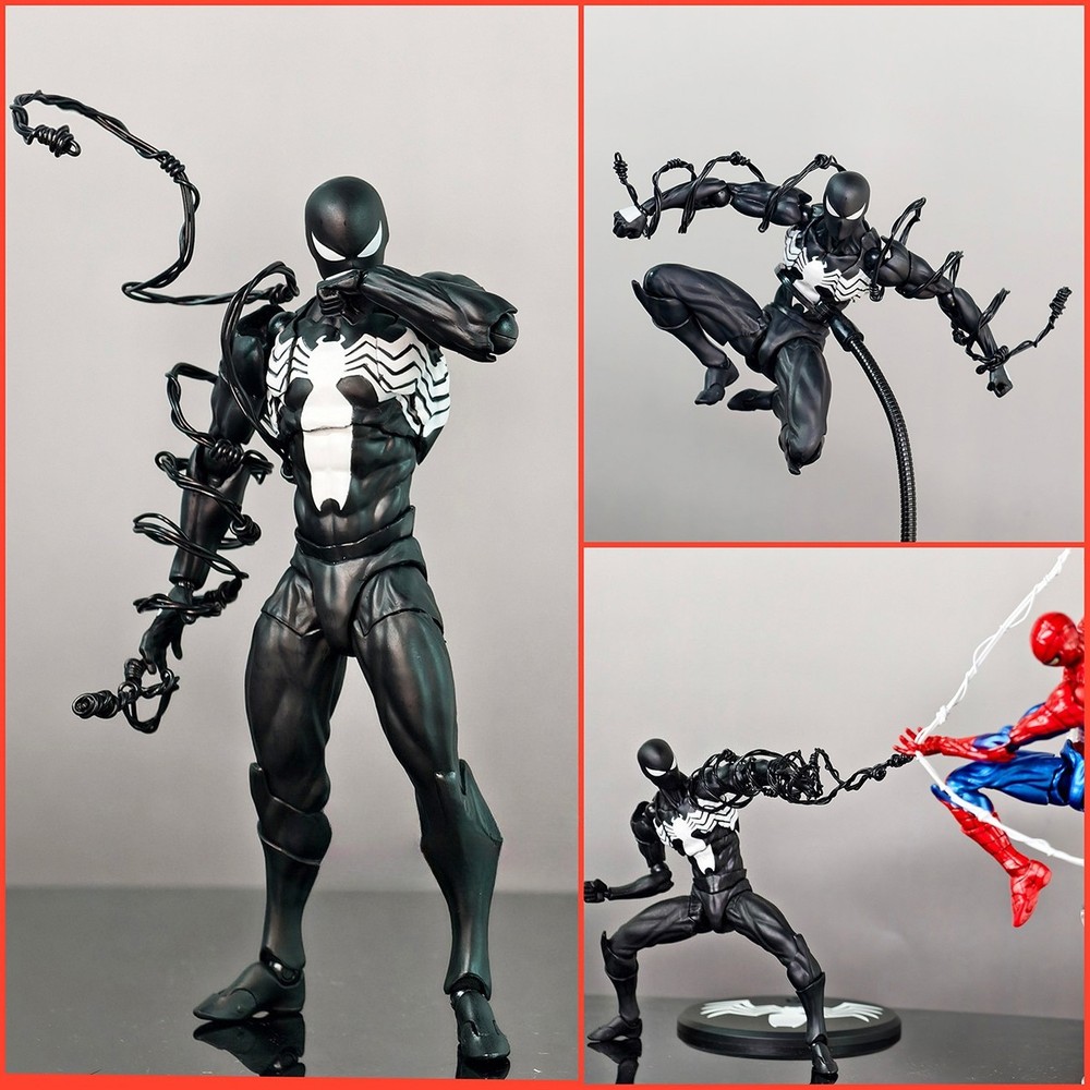 New In Box Mess Toys Symbiote Spider-Man Action Figure Toy With Extra Webbing