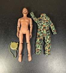 Vintage 1960’s Hong Kong Gi Joe Clone Doll Action Figure Knockoff Camo jumpsuit