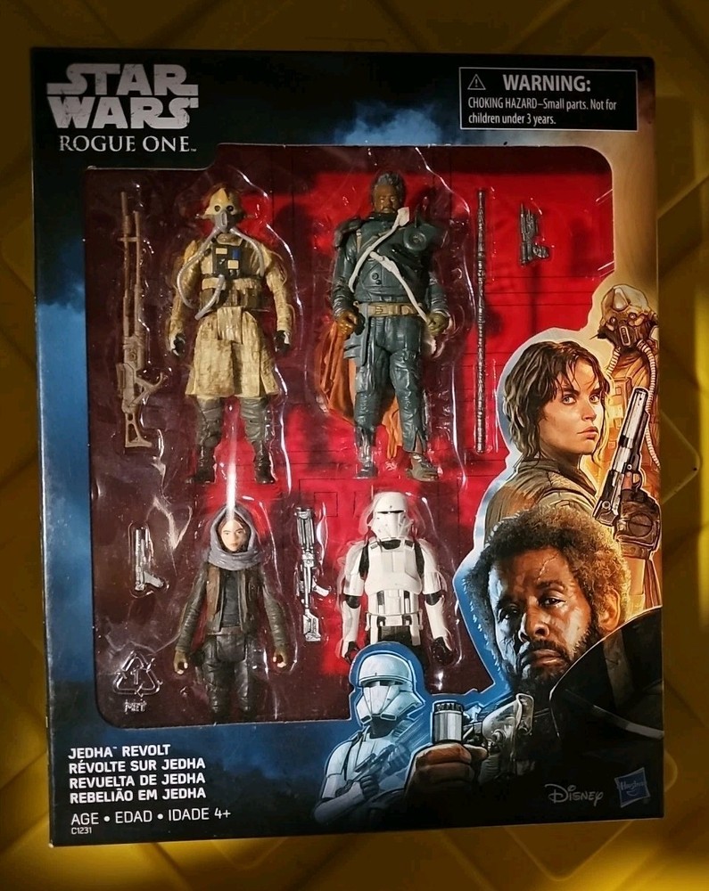 Star Wars 3.75 Rogue One Jedha Revolt 4 Figure Pack Edrio Two Tubes Saw Gerrera