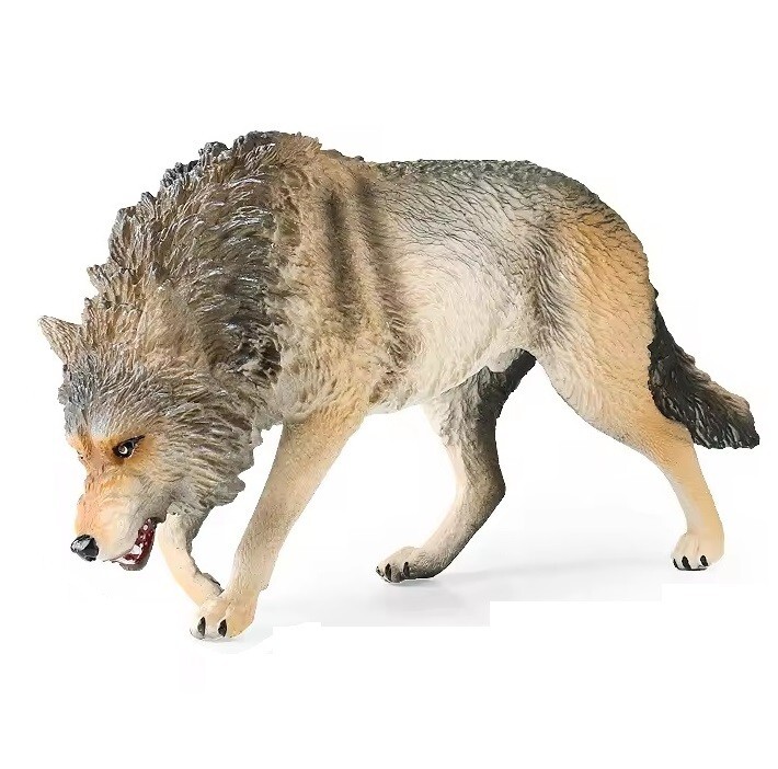 North American Wolf Toy Action Figure Small Animal Figurine Doll Gift for Kids