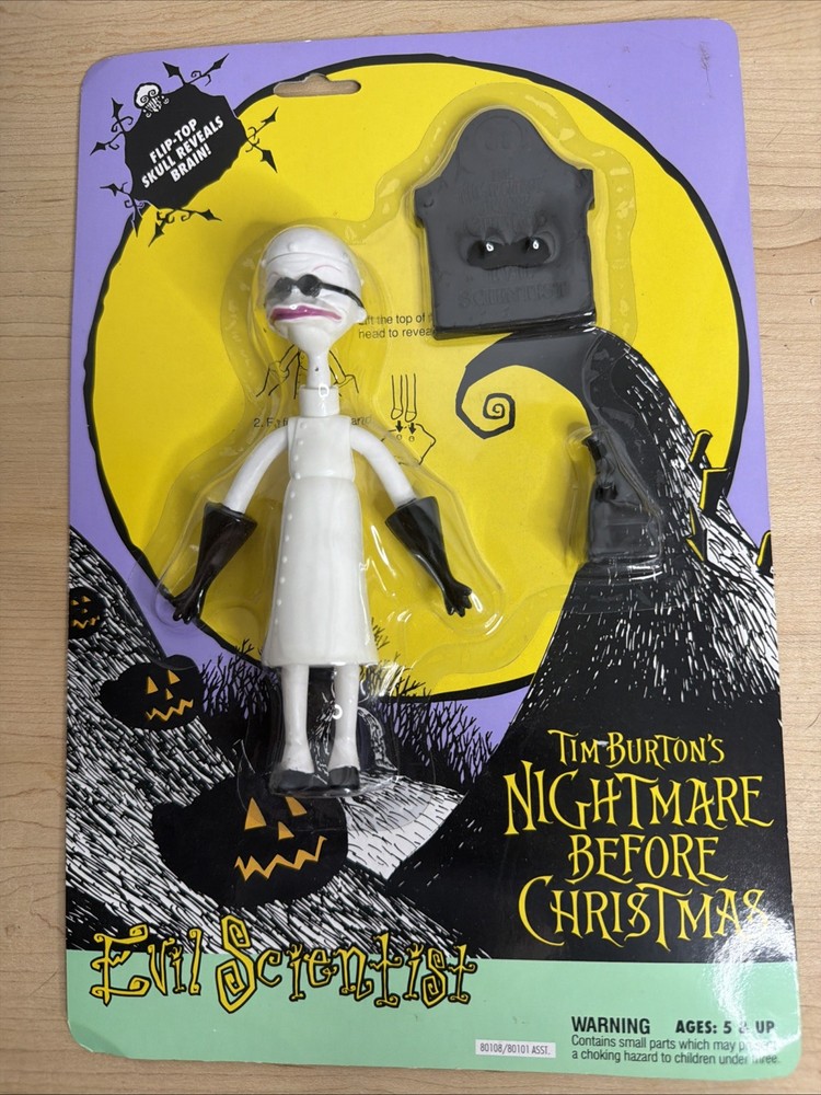 Vintage 1993 Hasbro Nightmare Before Christmas EVIL SCIENTIST Action Figure