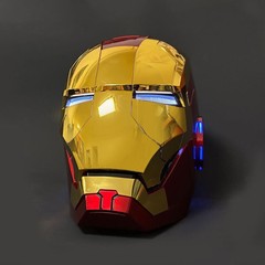 US!!! 2024 Iron Man MK5 1:1 Helmet Wearable Voice-control Mask Cosplay Gold Gift