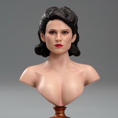 US 1/6 Female Head Sculpt Peggy Carter Carved Fit 12in Action Figure Body Model
