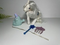 VTG 1980s G1 My Little Pony Princess Tiffany W/ Friendly Bushwoolie, Comb, Wand