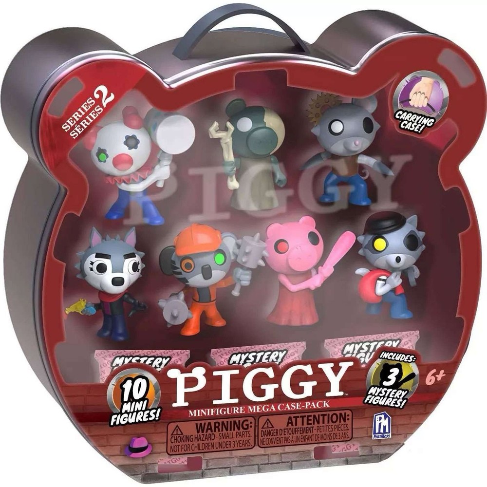 Roblox Piggy Series 2 Mystery Mini Figures Set w/ Carrying Case (10-Pack)
