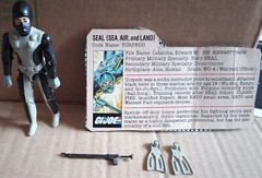 GI Joe Torpedo Action Figure With File Card Weapon Flippers Hasbro 1983 VTG G.I.