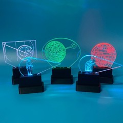 LED Holograms for Star Wars Themed Displays – 3.75″ Scale fits Vintage to Modern