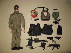 2000s? GI Joe Hasbro 12” Masterpiece Figure, Pilot Uniform & Other Equipment