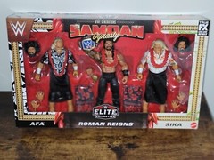 WWE Elite SAMOAN DYNASTY ROMAN REIGNS AFA SIKA 3 Pack & The Rock Family 3 Pack