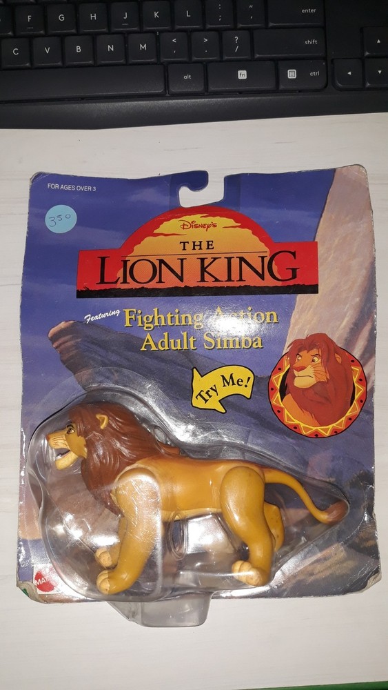 The Lion King Fighting Action Adult SIMBA 1994 Disney Toy Figure Battle Package