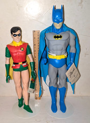 15″ Batman & 12″ Robin Figurines w/ Stands. Batman 1982, Robin 1976