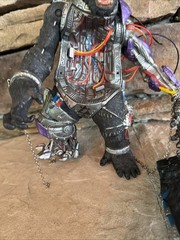 King Kong Cyborg Gorilla Action Figure w/ Chains, Black/Purple/Gray Plastic