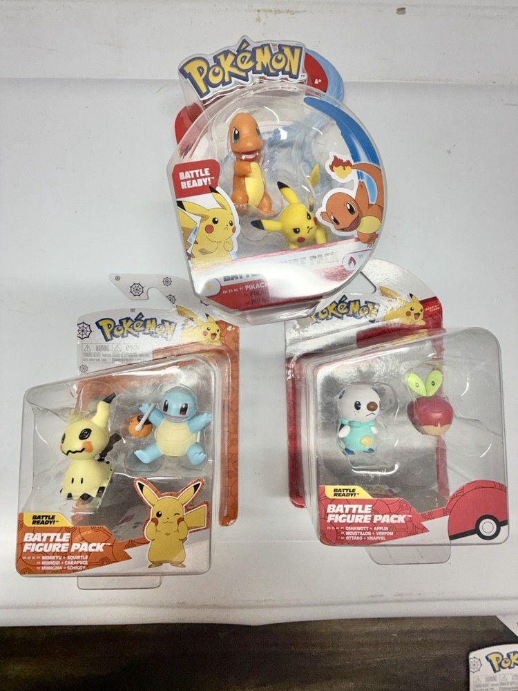 Pokemon Battle Figures Lot 3 Packs of Pokemon Starter Pairs Pikachu Charmander S