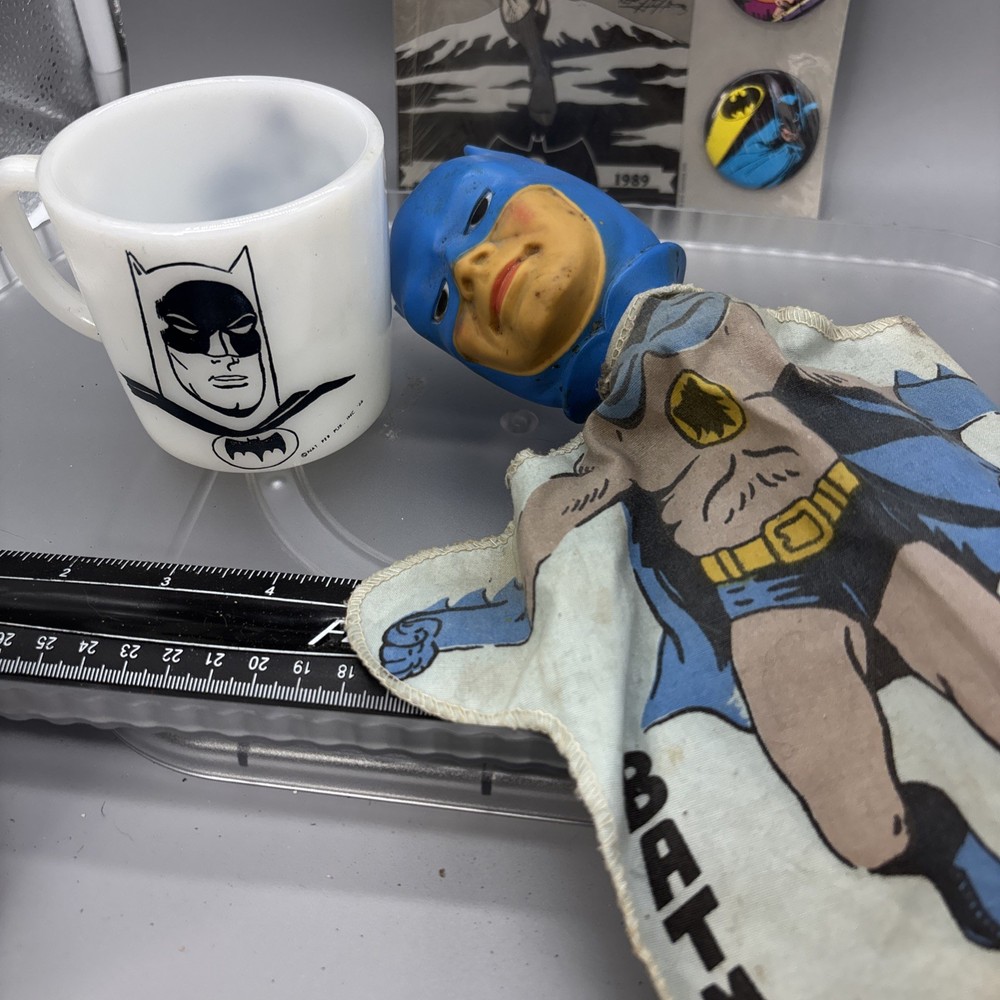 1966 Batman Lot 1 Westfield Mug Plus Hand Puppet Ideal Vintage Adam West