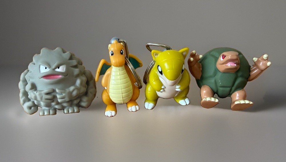 Vtg 90s Pokémon Nintendo BK Toy Lot of 4 Dragonite Graveler Sandshrew 1999