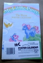 My Little Pony 1984 Hasbro Hi-C Promo Advertising Poster Calendar W/Stickers