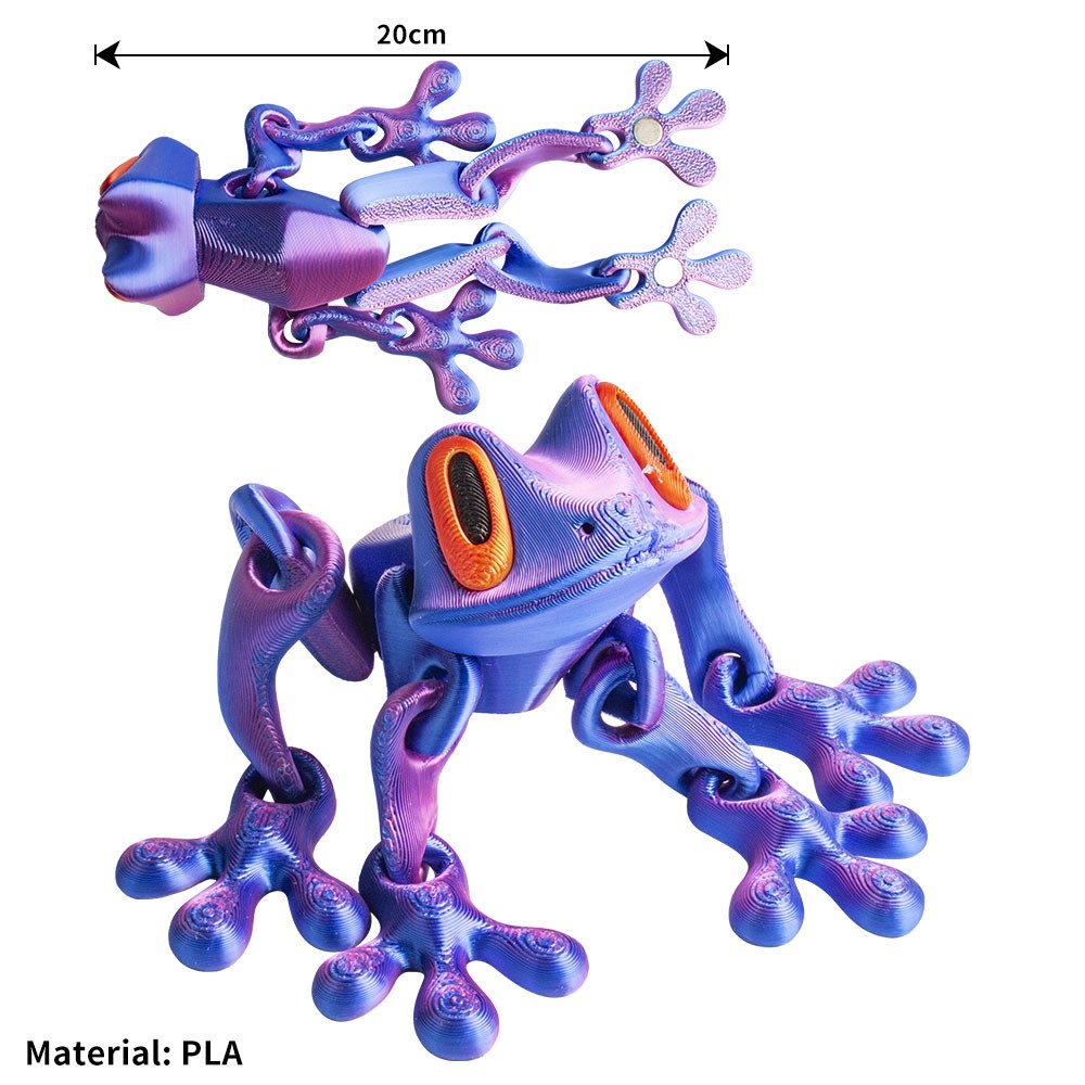Cute Mini 3D Printed Frogs with Magnetic Feet, Articulated 3D Printed Frog OY
