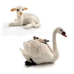 1pc Little Lamb Swan Rooster Chicken Sheep Animal Miniature Art Toy Figure Doll