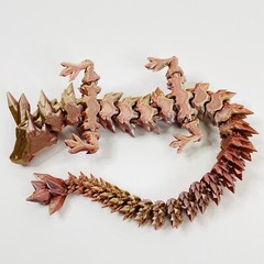 Dragon Crystal Full Articulated Dragon Fidget Toy 13” Burnt Orange 3D Print Art