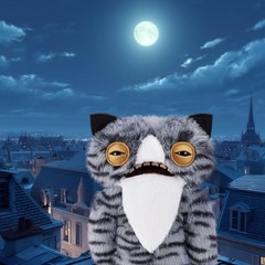 Fuggler 🐱 Alley Cats WIDE-EYED CAT 🐱 NEW 9″ Fast Free Ship! Funny! Ugly! Cute