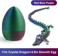 3D Printed Articulated Crystal Dragon Egg PLA Flexible Joints Mystery Dragon Toy