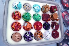 24pc Bakugan Toy Figures with Cards & Chip in Case
