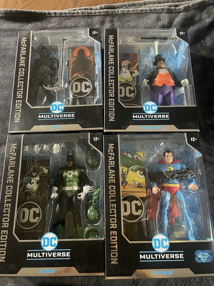 Dc Multiverse Collectors Edition Superman, Batman, Penguin, And Abyss