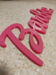 Huge! Barbie Style Logo sign decor ~12in
